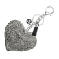 PATIKIL Rhinestone Keychains for Women, Cute Bling Heart Shape Purse Charm for Bag Handbags Car Keys - color: White-black White
