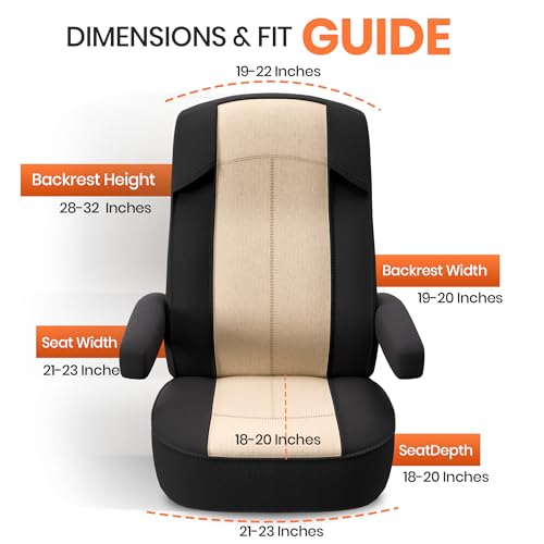 VALUN RV Seat Covers (1 Pack) – Captains Chair Seat Covers for RV Captain Chair & Motorhome Chairs, Universal Fit RV Chair Covers for Camper, Trailer, Van, Protects Against Dirt, Spills & Wear - style: RV (1 PC)