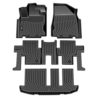 VIWIK Floor Mats Fit for Nissan Pathfinder 7 Seat 2013-2020 / QX60/ 2013 JX35 2014-2020, Car Mats All Weather Custom Floor Liners Full Set Include 1st 2nd 3rd Row, Automotive Floor Mats TPE Black - style: Fit for 2013-2020 Nissan Pathfinder 7 Seat