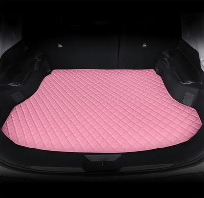 Custom Making Trunk Mats Cargo Mats Fit for 99.9% Sedan SUV All Weather Protection Leather Liners Trunk Mat Cargo Liners (Pink) - color: pink