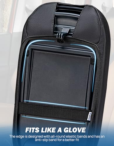 JOYTUTUS Center Console Cover Compatible with Ford Maverick 2022-2025 2026 Leather Armrest Cover Center Console Cushion Ford Maverick Accessories - color: Black
