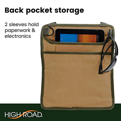 High Road Cotton Canvas Front Seat Organizer and Car Passenger Seat Organizer with Lined Open Bin and 4 Pockets - size: 5-pocket
