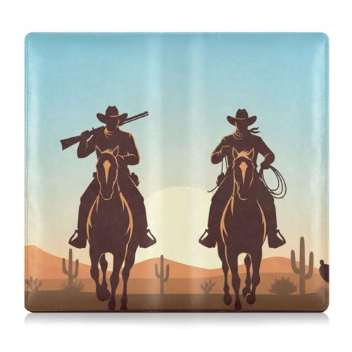 linqin Car Registration and Insurance Card Holder, Western Cowboys Glove Box Organizer Card Document Wallet - color: Western Cowboys