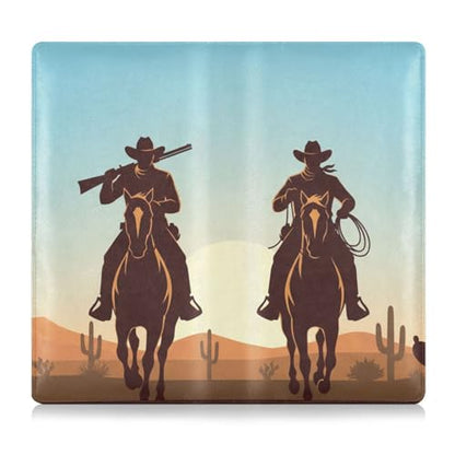linqin Car Registration and Insurance Card Holder, Western Cowboys Glove Box Organizer Card Document Wallet - color: Western Cowboys