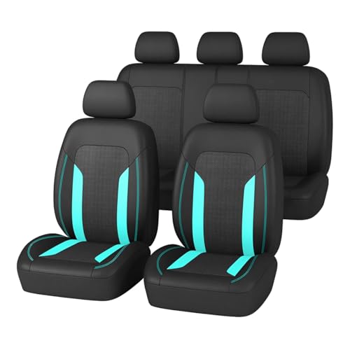 Bittwee Car Seat Covers Full Set, Breathable Automotive Front Seat Headrest Covers, Waterproof Comfortable Vehicle Seat Headrest Protection Accessories, Universal Fit (Mint) - color: Mint, size: Full Set