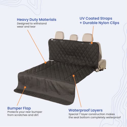 4Knines SUV Cargo Liner for Dogs – Dog Trunk Cover – Heavy-Duty, Waterproof Pet Seat Protector – Durable Cargo Liners for Dogs – USA-Based Company - Large (Black) - color: Black, size: Large