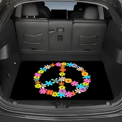 Universal Car Trunk Mat 29" x 39", Colorful Wreath All Weather Trunk Protection Cargo Liner, Durable Cargo Mat Rear Trunk Liner, Stylish Vehicle Interior Accessories Suitable for Most Car Models - color: Colorful Wreath