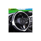 15 Inch Car Leather Steering Wheel Cover, Automotive Accessories Elastic Breathable Anti-Slip Soft Wheel Protector Fits Men and Women, Suitable for SUVs, Trucks, Vehicles and RVs (White) - color: White