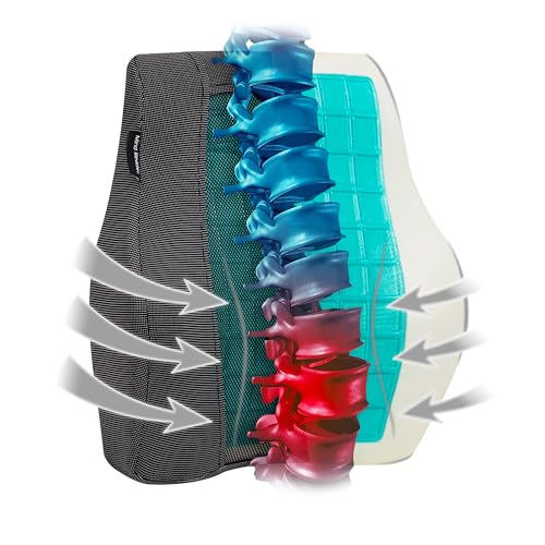 Mind Reader Lumbar Support Cushion for Office Chair and Car Seat, Memory Foam and Cooling Gel Core, Air-Cloud Technology, 15.5" L x 3.75" W x 14.25" H, Black - color: Black/Green