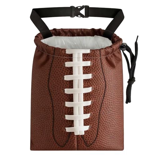 Football Texture Car Trash Bag - Waterproof Car Trash Bag Hanging Leakproof Car Garbage Bag - Washable Reusable Trash Bag For Car Interior Hanging Organizer Storage Vehicle Travelling Camping - color: Football Texture