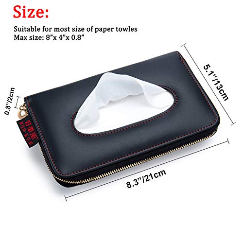Fredyusu Car Tissue Holder, Car Visor Tissue Holder, Perfect Solid Color Auto Tissue Box, Tissue case Holder for car (Black) - color: Black