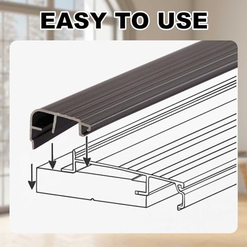 2 Pcs 48 L Fixed Vinyl Sill Cap 1-1/4 Inches High Exterior Door Threshold Seal Replacement for Residential Door Trim-to-fit Fixed Vinyl Sill for Residential Entry Waterproof(Dark Brown)