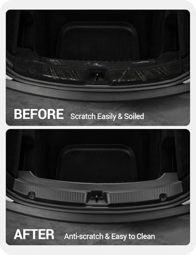 BASENOR Rear Bumper Guard for 2025 2026 Tesla Model Y Juniper, Full Edge Coverage TPE Trunk Sill Protector, Anti-Scratch Shield for Dogs & Cargo Model Y Juniper (Premium & Performance) OEM Look - size: 2025 2026 Model Y Juniper