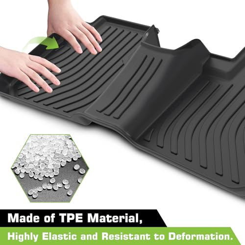 Floor Mats for 2012-2015 Honda Civic & Civic Si Only Sedan (Not for Coupe), TPE Waterproof Non-Slip All-Weather Protection Custom Fit (Floor Mats & Cargo Liner)