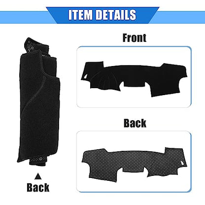 Dash Covers Mat for Toyota RAV4 2007-2012 Upgrade Polyester Car Center Console Interior Trim Dashboard Cover for Toyota RAV4 Protector Black