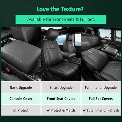 DiffCar® Console Center Cover for Ford F150: 2021-2026(Bucket Seat Console Only), Faux Nappa Leather Armrest Protector for F-150 Truck Interior, Car Accessories for F 150 2021 2022 2023 2024 2025 2026