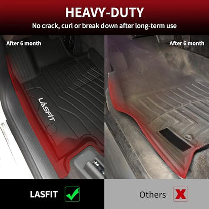 LASFIT Floor Mats for Mercedes Benz GLE SUV 2020-2026 350/450/ 53 AMG (Not Fit Coupe; Fit 5 Seats), All Weather TPE Anti-Slip Floor Liners Custom Fit GLE Car Mats, 1st & 2nd Row Set, Black - size: 1) For Benz GLE | 2020-2026 | 1st & 2nd Row