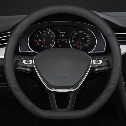 D Shaped Steering Wheel Cover, Flat Bottom Car Wheel Cover 14 1/2-15 inch (37-39 cm), Non-Folding Packaging, Microfiber Leather, Black - color: 3. Flat Bottom, size: D Shaped: Medium 14 1/2''-15''