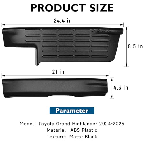 BIBLOZ Inside Door Sill Protector Compatible with Toyota Grand Highlander 2024 2025 2026 Accessories LE/XLE/Limited/Platinum Door Sill Guards Trim(Not for Highlander)