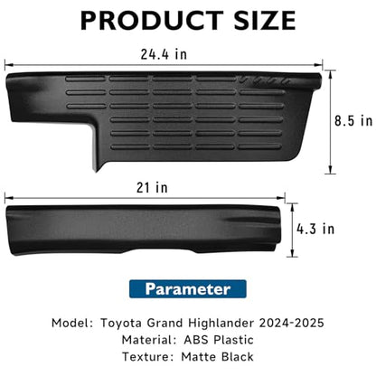 BIBLOZ Inside Door Sill Protector Compatible with Toyota Grand Highlander 2024 2025 2026 Accessories LE/XLE/Limited/Platinum Door Sill Guards Trim(Not for Highlander)