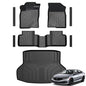 Floor Mats for Honda Civic 2016-2021, All Weather Floor Mats Trunk Cargo Liner and Door Sill Guards Accessories, Full Coverage Set (Fit Sedan Models)