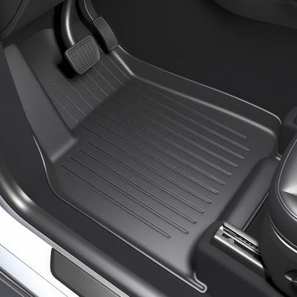 SUPER LINER 2025 2026 Tesla Model Y Juniper Floor Mats & Accessories & Extra-Thick TPE Cargo Liners CabinProtect™ for 5-Seater | All-Weather Pet & Child-Friendly System(Not for Standard) - size: 9-Piece Set | Small