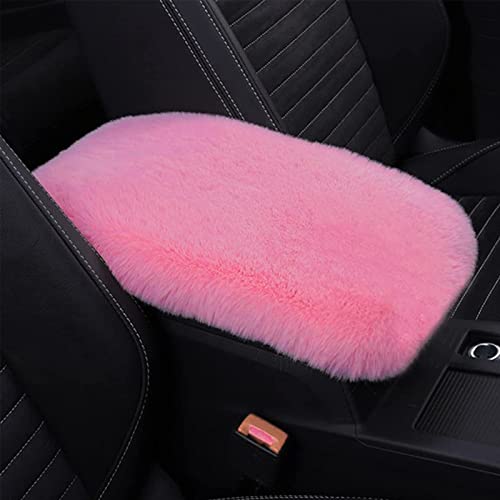 Fluffy Furry Armrest Cover for Car, Auto Center Console Cover Pad Car Soft Console Pad Wool Fur Armrest Seat Box Cover Protector Universal Fit for Most Vehicle, SUV (Pink) - color: Pink