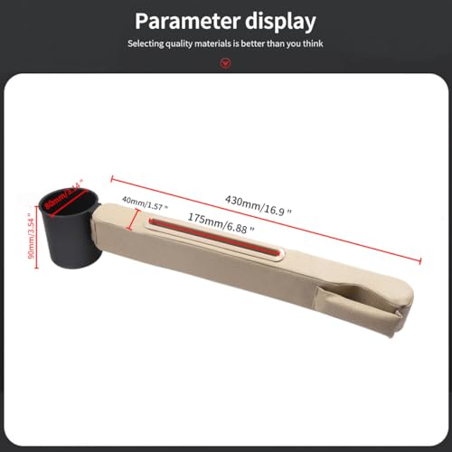 2 Pack Car Seat Gap Filler with Storage Box,Fill the Gap Between Seat and Console,Car Console Gap Filler,Prevent Things from Dropping,Convenient to Storage Keys and Phone(Beige) - color: Beige2