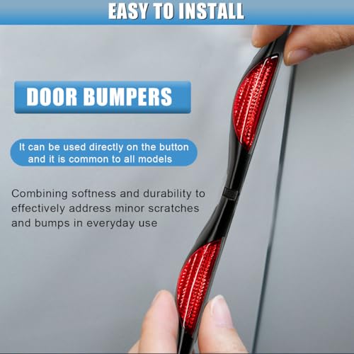 2PCS Car Door Anti-Collision Strip, Car Side Door Edge Guards Protector Sticker, Self-Adhesive Bumper Protection Decorative Cover, Universal Auto Exterior Anti-Impact Trim Accessory (Red)