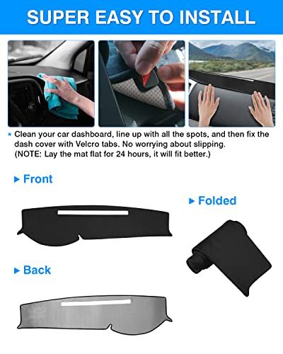 Autorder Dashboard Cover Mat for 2005-2015 Toyota Tacoma Pickup Accessories Dash Cover Flannel Dash Mat Sunshade Glare UV Rays Protector - size: 2005-2015 Toyota Tacoma