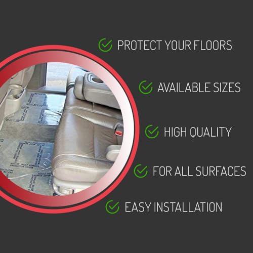 Hi-Tech Auto Adhesive Plastic Floor Mat, 4 mil | Perforated Every 24" | 171 Mats Per Roll | (24" Wide, 300' Long) - size: 24" Wide, 300' Long