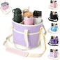 Drink Carrier Bag for 4 Cups, Insulated Drink Carrier with 4 Compartments, Portable Tumbler Holder with Adjustable Strap, Drink Caddy Tote for Coffee, Travel, Takeout & Outings (Light Purple) - color: Light Purple