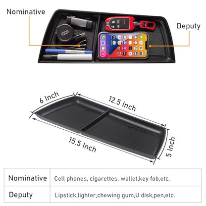 Moonlinks Compatible with Dodge Ram 1500 2500 3500 Glove Box Organizer 2019 2020 2021 2022 2023 2024,Center Console Organizer Console Tray Storage with Rubber Pad for RAM 1500 2500 3500 2019-2024