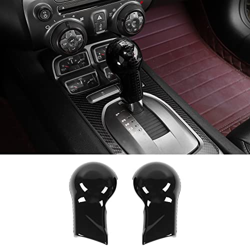 Jimen Compatible with Chevrolet Camaro 2010-2015, Center Console Gear Shift Knob Cover Trim (Black)