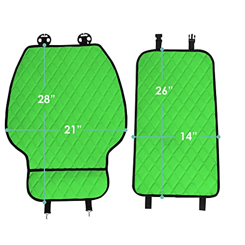 FH Group Car Seat Cushion – Neosupreme Single Front Seat Cover with Front Pockets, Airbag Compatible, Universal Fit Car Seat Cushion for Driver or Passenger Seat, SUV, Truck, Sedan & Van – Green - color: Green, style: Front