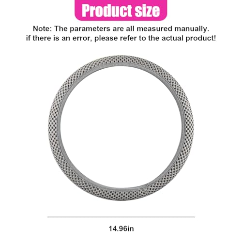 Elastic Stretch Steering Wheel Cover, Anti-Slip 15 inch Microfiber Odorless Breathable Ice Silk Car Steering Wheel Protector, Easy Carry, Warm in Winter & Cool in Summer (Grey) - color: Grey