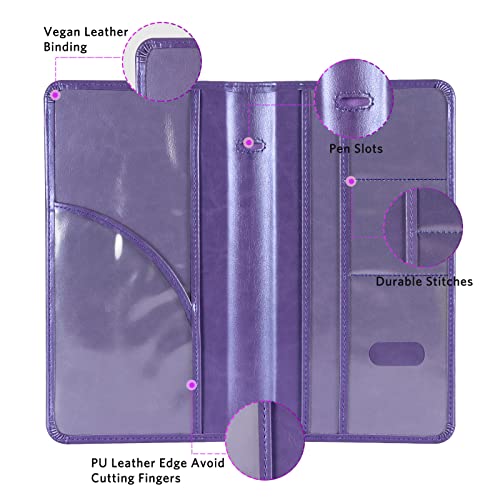 CoBak Car Registration and Insurance Holder - Vehicle Glove Box Car Organizer,Auto Truck Comparment Accessories Case with Magnetic Closure for Driver License,Cards - color: L-Purple