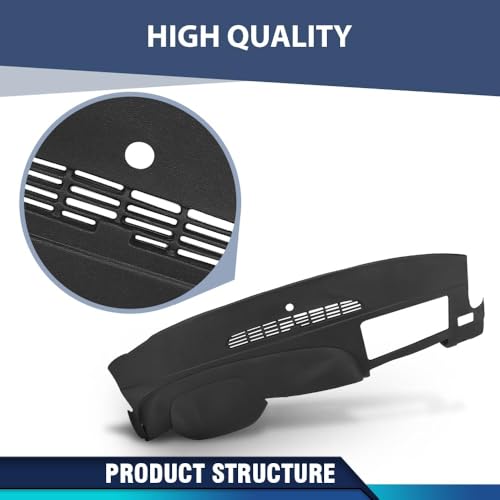 PIT66 Dash Cover Dashboard Bezel, Fit Chevy Silverado (LS, LT, or Work Truck ONLY), Fit GMC Sierra 2007-2013 (SL, SLE, or Work Truck ONLY), (Dual Glovebox Style Dashes Only) TPE - size: 2007-2013 Silverado/Sierra(Black | Set)