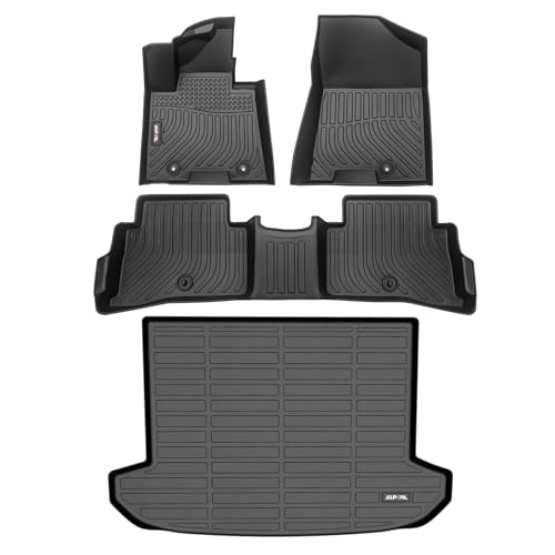 AIPOIL® Floor Mats & Cargo Liner Set for 2017-2022 Kia Sportage (Gas ONLY) All Weather Protection TPE Anti-Slip Automotive Full Set Custom Car Mats Accessories - Black - style: 13) For Sportage 2017-2022 Full Set