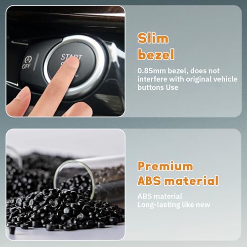 Black Start Stop Button Cover Compatible with BMW X3 F25 2011-2016,X4 F26 2014-2016,X5 F15 2014-2018,X6 F16 2015-2018,Engine Switch Button Trim Cover Compatible with BMW Accessories - color: Black Start Cover(For X5 X6)