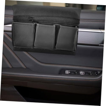 Luxshiny Car Armrest Organizer Multi Functional Door Storage Support Luxurious Cushion for Car Interior Convenient Phone Key Holder Easy to Clean Design