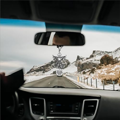 Angel Car Charm, Wherever You Go Whatever You Do May Your Guardian Angel Watch Over You, Rear View Mirror Car Charm, Car Mirror Hanger, New Driver Guardian Angel Gift for Grads