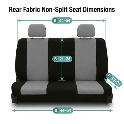 FH Group Automotive Solid Bench Car Seat Cover Flat Cloth Rear Set, Easy to Install – Universal Fit for Cars Trucks & SUVs (Gray) FB050012 - color: Gray