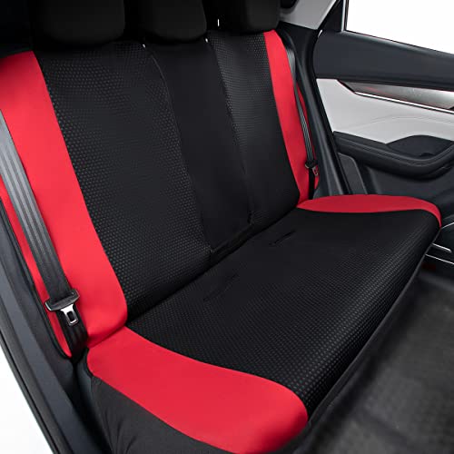 Flying Banner Neoprene Rear Bench car seat Covers car seat Protectors Split 40/60 60/40 (Red & Black, Neoprene) - color: Red & Black, size: Neoprene