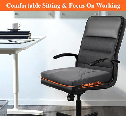 kingphenix Premium Car Seat Cushion, Memory Foam Driver Seat Cushion to Improve Driving View- Coccyx & Lower Back Pain Relief - Seat Cushion for Car, Truck, Office Chair (Leather Dark Gray) - color: Leather Dark Gray