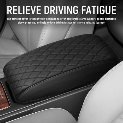 Center Console Armrest Cover Compatible with Toyota 2007-2011 Camry Accessories Leather Material Center Console Liner Protection