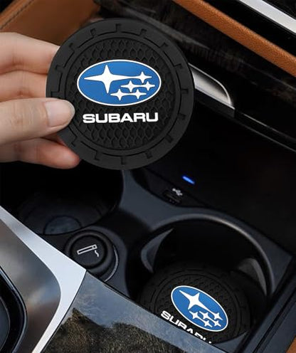 Car Cup Holder Coaster for Subaru Legacy Outback XV Crosstrek 16-up WRX STi Cupholder Coaster Interior Accessories 2.75in 2Pieces Black - color: Black-01