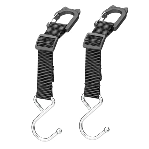 Purse Hook for Car, Safe Flat S-Shape Headrest Hooks for Car, 100 LBS Heavy Duty Car Seat Hooks, Multi-Use Car Bag Hooks & Sports Fence Hook for Bags (2 Pack) - style: DS1