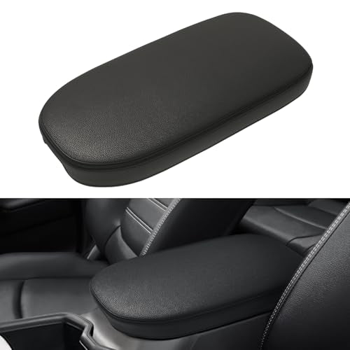 Car Center Console Armrest Cover Compatible with Toyota RAV4 2019-2025 Accessories, Premium Leather Arm Rest Box Lid Cover, Middle Console Cover (Black) - size: 2021-2024 Toyota RAV4