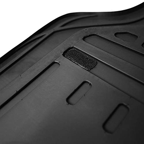 FH Group Automotive Floor Mats - Deep Dish Floor Mats, TPO Plastic Climaproof Floor Mats for Cars, Universal Fit, Trimmable Car Floor Mats, Full Set, Floor Mats for Sedan, SUV, Truck Floor Mats Black